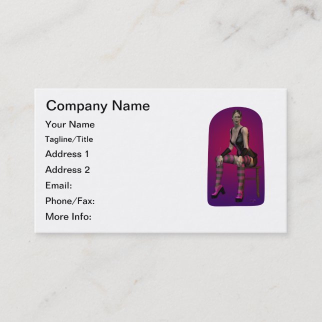 Tarjeta De Visita Mujer del vampiro de la fantasía punky del gótico (Anverso)