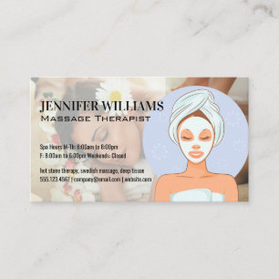 Tarjeta De Visita Mujer disfrutando de un masaje de espalda Día de