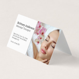 Tarjeta De Visita Mujer disfrutando del spa   Pétalos de flores