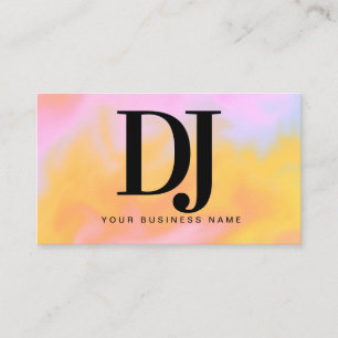 Tarjeta De Visita Mujer DJ Productora de Música Colorida Abstracta