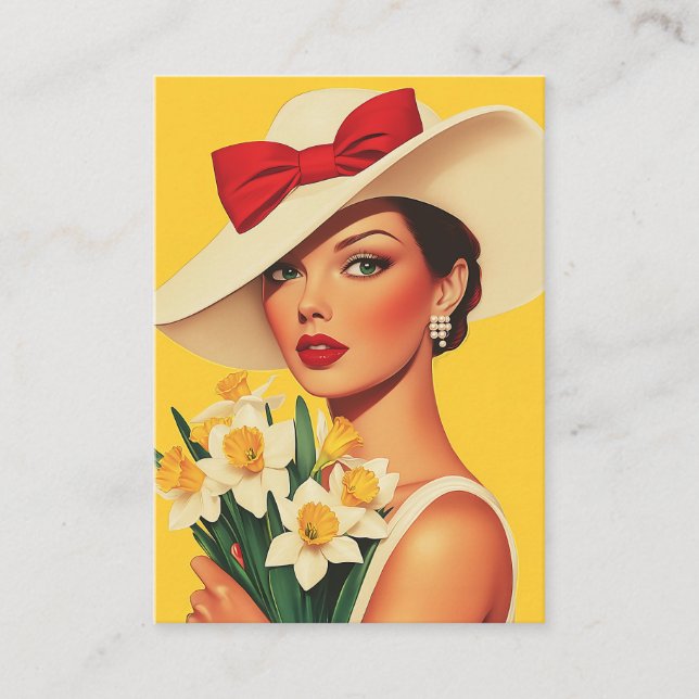 Tarjeta De Visita Mujer elegante con pañuelos (Anverso)