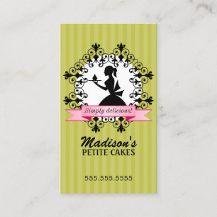 Tarjeta De Visita Mujer elegante de la silueta de la magdalena