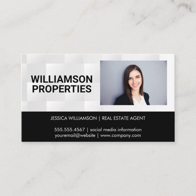 Tarjeta De Visita Mujer empresaria inmobiliaria | Moderno y elegante (Anverso)