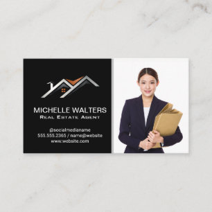 Tarjeta De Visita Mujer empresaria   Logotipo inmobiliario