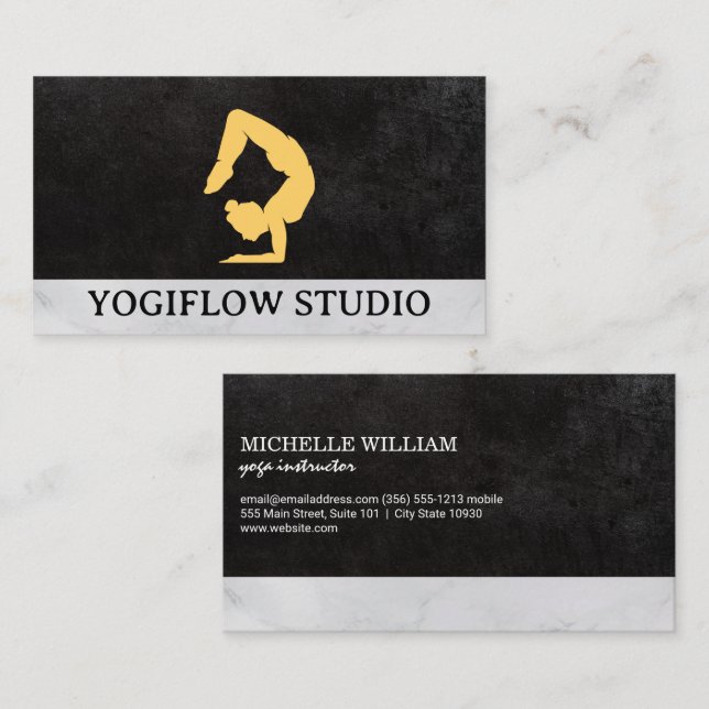 Tarjeta De Visita Mujer en la cresta del yoga (Anverso / Reverso)