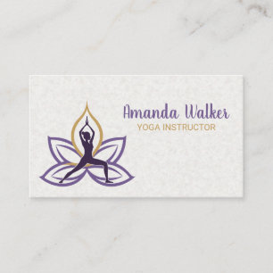 Tarjeta De Visita Mujer en la cresta del yoga   Flor de Lotus