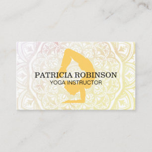 Tarjeta De Visita Mujer en la cresta del yoga   Patrón de Mandala