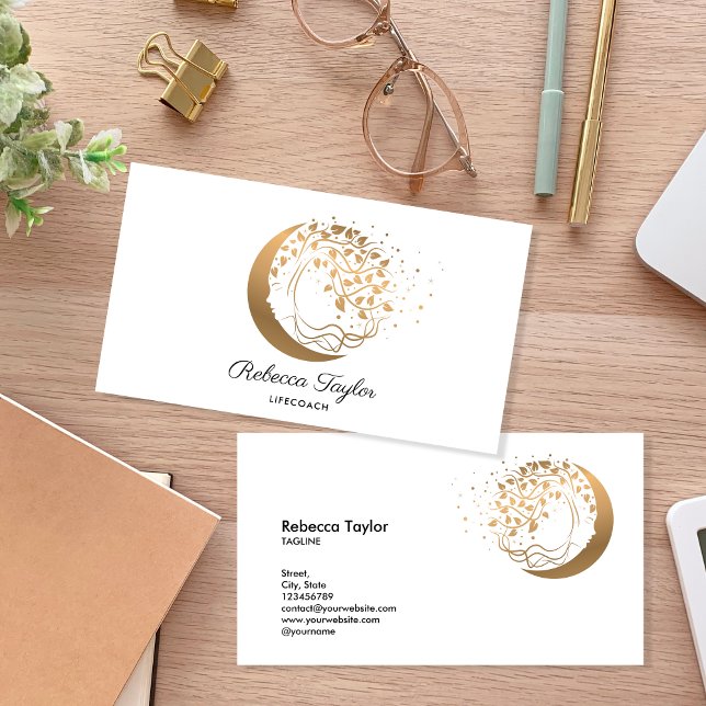 Tarjeta De Visita mujer espiritual femenina vida entrenadora árbol d (Subido por el creador)