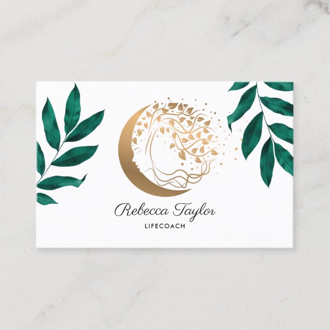 Tarjeta De Visita mujer espiritual femenina vida entrenadora árbol d (Anverso)