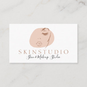 Tarjeta De Visita Mujer estética neutral frente a piel de belleza