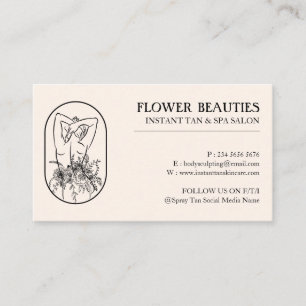 Tarjeta De Visita Mujer Femenina Belleza Beige Marfil Bronceada