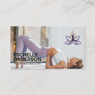 Tarjeta De Visita Mujer haciendo yoga en el suelo