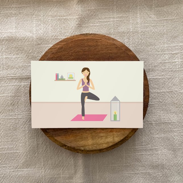 Tarjeta De Visita Mujer Hermosa Haciendo Yoga En Una Habitación Deco (This business card design is ideal for yoga instructors, for example.)