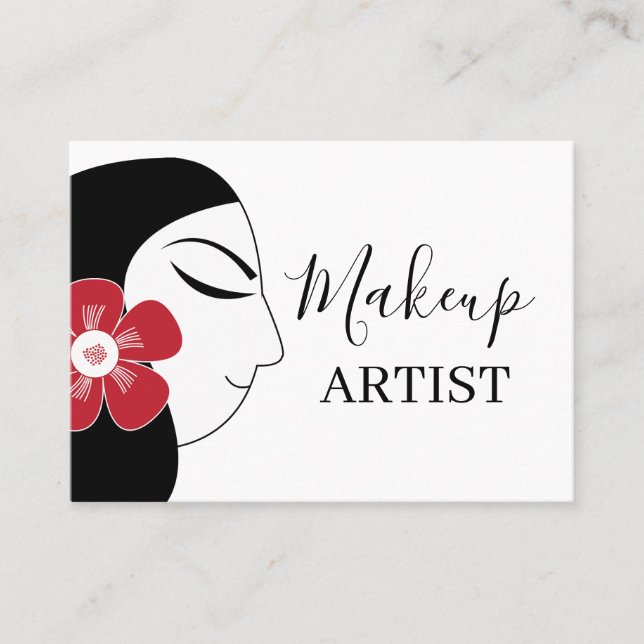 Tarjeta De Visita Mujer hermosa maquillaje (Anverso)