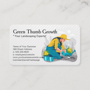 Tarjeta De Visita Mujer jardinería Plantando Flores