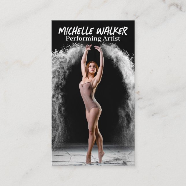 Tarjeta De Visita Mujer Joven Realizando Baile (Anverso)