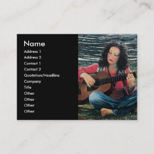 Tarjeta De Visita Mujer Jugando Música Con Guitarra Acústica