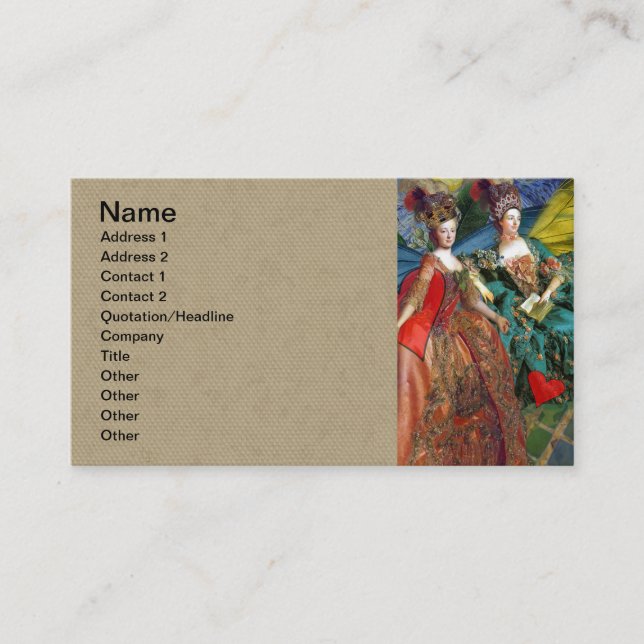 Tarjeta De Visita Mujer Mariposa Caprichosa Géminis Gótica Clásica (Anverso)