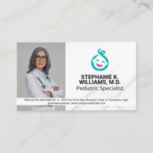 Tarjeta De Visita Mujer Médica   Logotipo de bebé pediatría