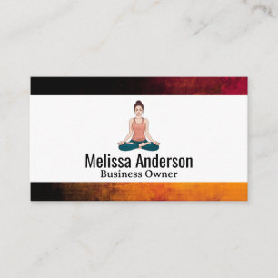 Tarjeta De Visita Mujer Meditando Postura de Yoga