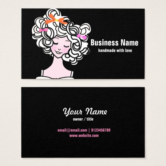 tarjeta de visita - mujer, moda, chica, diadema
