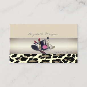 Tarjeta De Visita Mujer Moderna Encantadora, Estampado de Leopardo