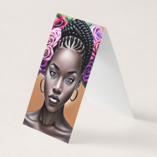 Tarjeta De Visita Mujer negra bonito con trenzas