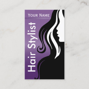 Tarjeta De Visita Mujer Profesional Salon Hair Stylist   Morado