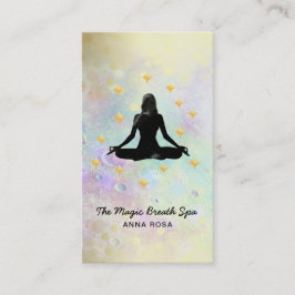 Tarjeta De Visita *~ Mujer Purpurina de Meditación de Oro de Yoga
