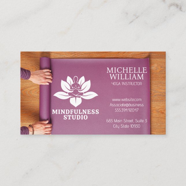 Tarjeta De Visita Mujer Rolling Yoga Mat (Anverso)