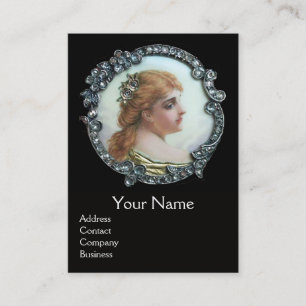 TARJETA DE VISITA MUJER ROMÁNTICA CON FLORES DE DIAMANTE ENAMILIAR D