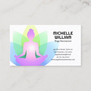 Tarjeta De Visita Mujer sentada en Lotus