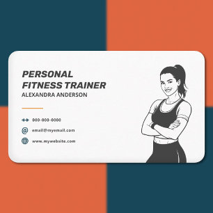 Tarjeta De Visita Mujer Silueta - Entrenadora de Fitness Simple