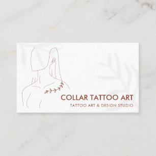 Tarjeta De Visita Mujer Tienda de Joyas Planta Clavícula Tatuaje