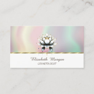 Tarjeta De Visita Mujeres blancas Lotus coloridas