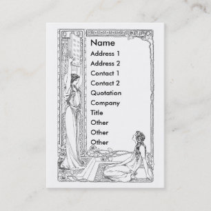 Tarjeta De Visita Mujeres de Nouveau del arte con los rosas y Sun