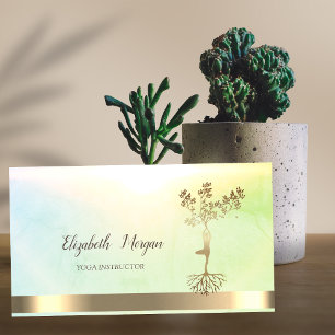Tarjeta De Visita Mujeres del Árbol Dorado Silueta Instructora de Yo