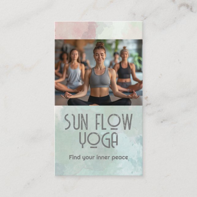 Tarjeta De Visita Mujeres en clases de yoga (Anverso)