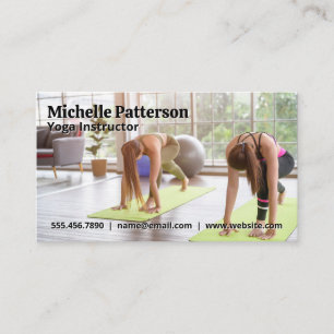 Tarjeta De Visita Mujeres haciendo yoga   Estiramiento