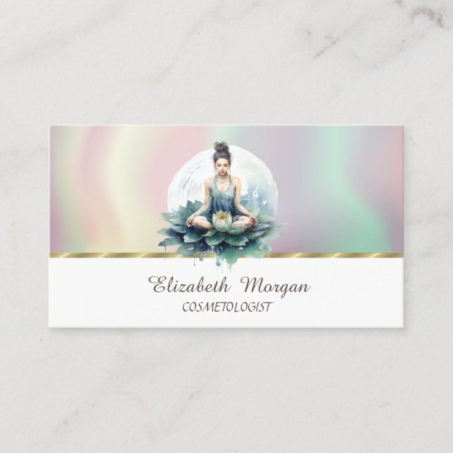 Tarjeta De Visita Mujeres Lotus Colorful (Anverso)