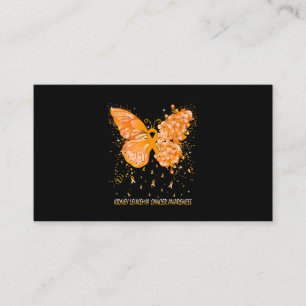 Tarjeta De Visita Mujeres Mariposa Riñón Leucemia Cáncer Conciencia