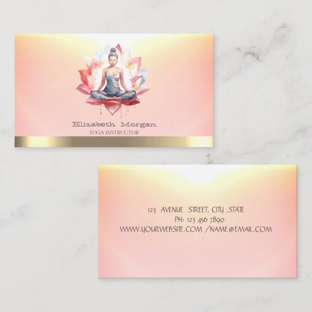 Tarjeta De Visita Mujeres profesionales Lotus Yoga (Anverso / Reverso)
