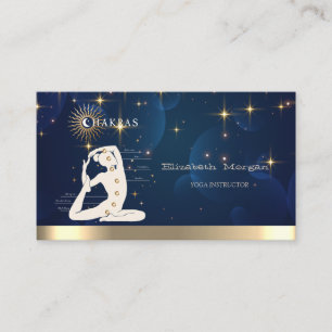 Tarjeta De Visita Mujeres Silueta de Yoga, Estrellas, Instructor de