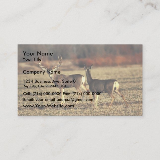 Tarjeta De Visita Mule Deer (Anverso)