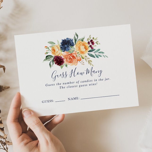 Tarjeta De Visita Multicolor Elegante Floral adivina cuántas cartas  (Subido por el creador)