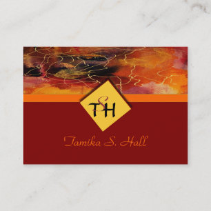 Tarjeta de visita multicolora del monograma