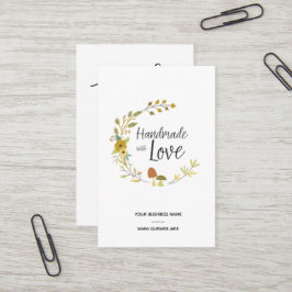 Tarjeta De Visita Multicolored Autumn Handmade with Love Quote