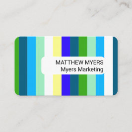 Tarjeta De Visita Multicoloured Striped Self-employed Branding
