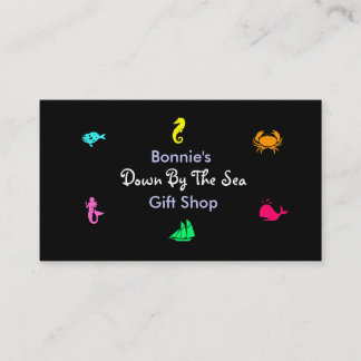 Tarjeta De Visita Multiicono del estilo de acuario de luz Glow_black