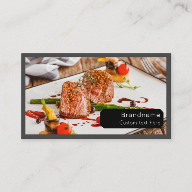Tarjeta De Visita Multiple photos chef caterer food professional (Anverso)